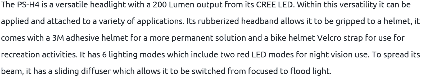 פנס ראש LED מקצועי UNILITE INTERNATIONAL PS-H4 200 LUMEN